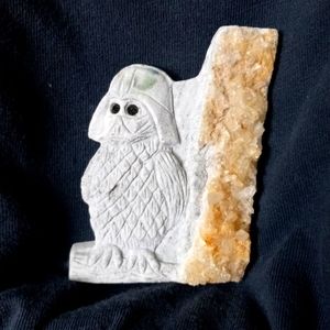 GEMSTONE HEALING STONE carved QUARTZ gemstone stormtrooper.
